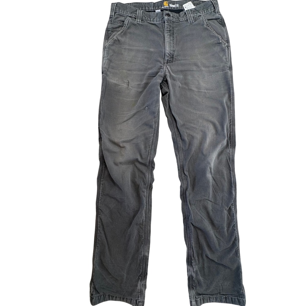 Carhartt Work Pants Mens 36x34 Gray Relaxed Fit Fleece Lined Rugged Gorpcore